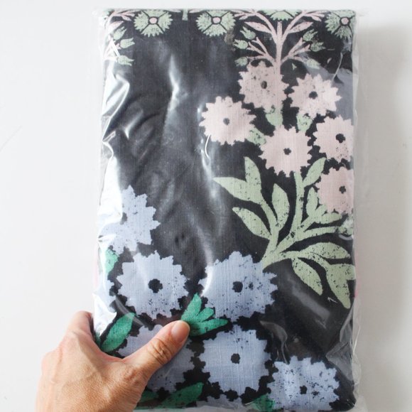 Anthropologie Black Floral Shower Curtain - Picture 5 of 5